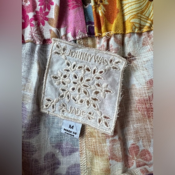 Johnny Was Sherrie 100% Linen Floral Belted Easy Shorts - Floral Multi Size M - Picture 8 of 11